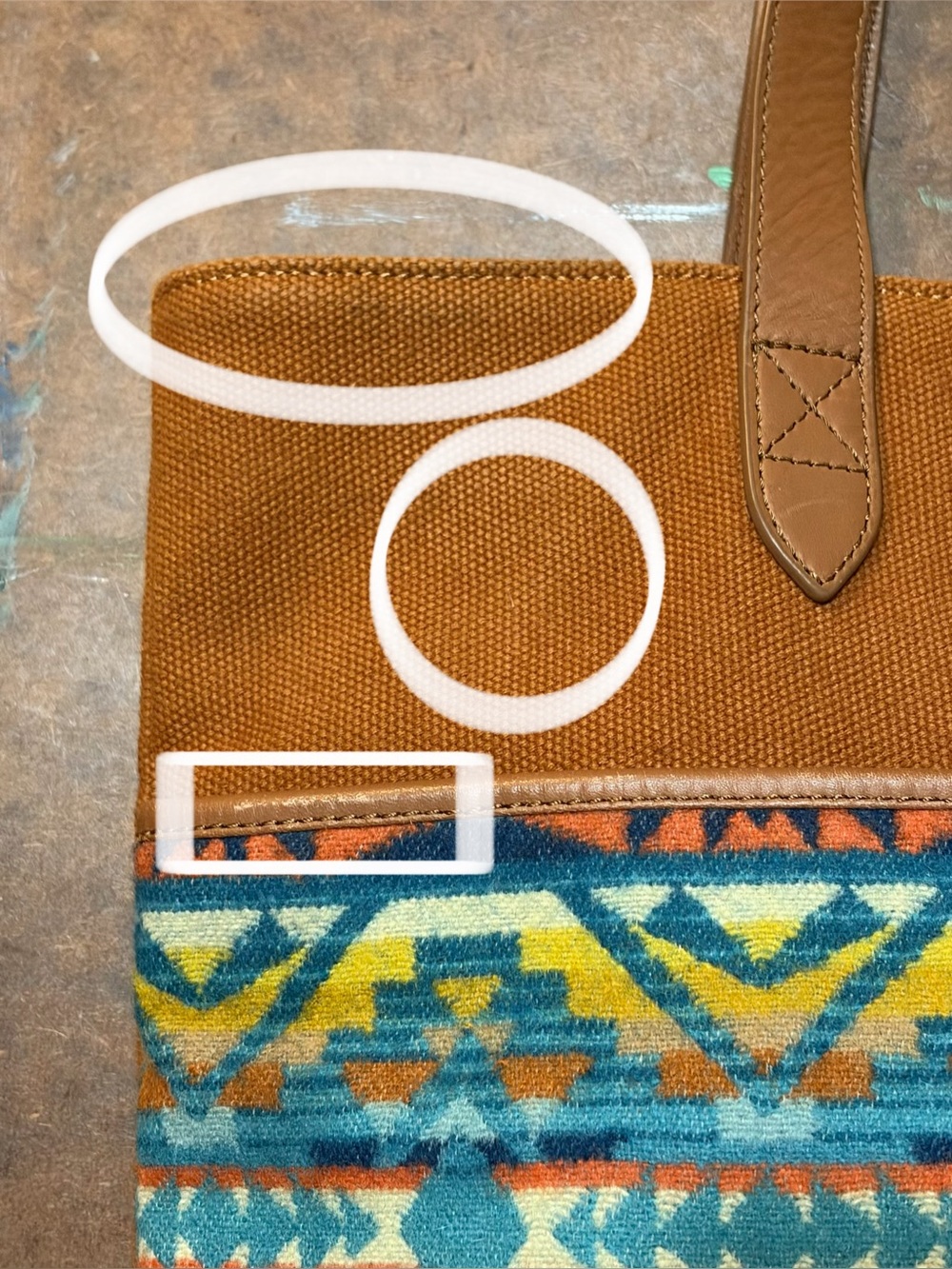 Pendleton- Women's Wool Alto Mesa Market Tote - Picture 5 of 12
